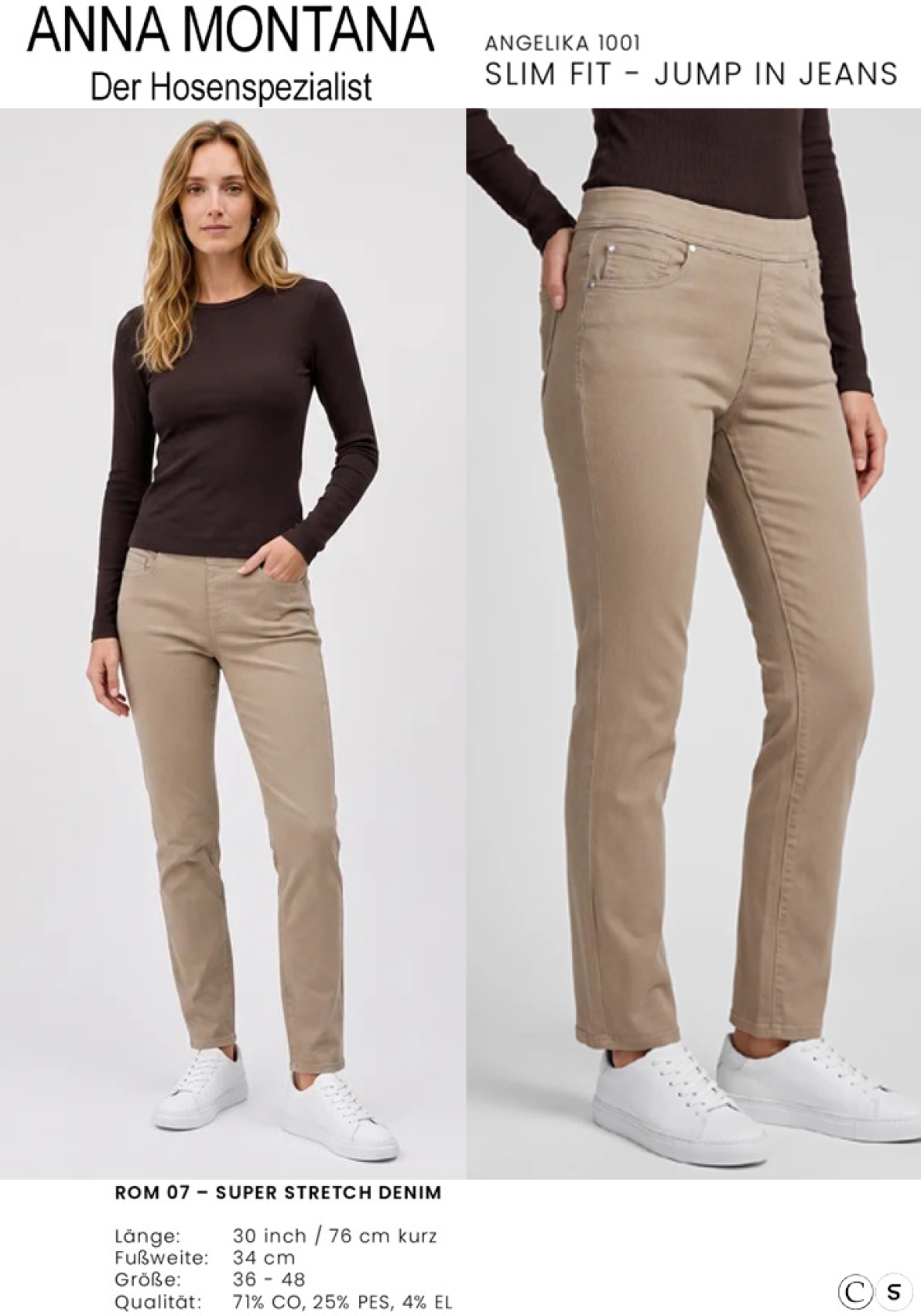 Angelika 1001 Jump In / Schlupfhose / 76 cm lang / Größen 36 bis 48